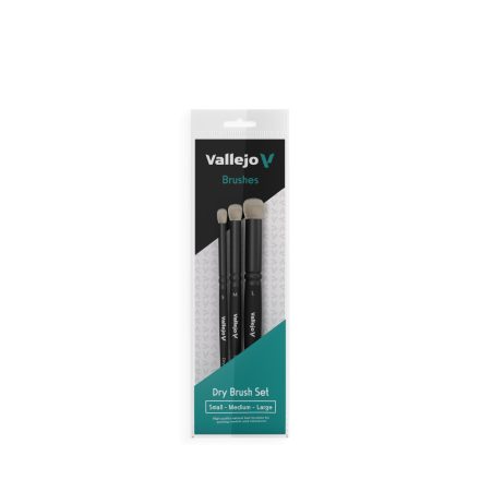 Vallejo Brush Set - Dry Brush Set - Natural Hair (S, M & L)
