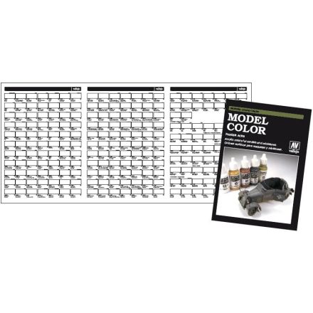 Vallejo CC970 Color Chart - Hand Painted Color Chart: Model Color and Panzer Aces Old Range