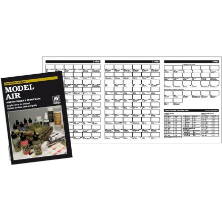 Vallejo CC971 Color Chart - Hand Painted Color Chart: Model Air and Surface Primer
