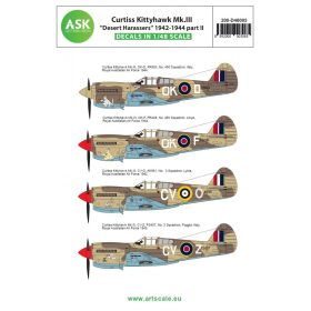   ASK decal 1:48 Curtiss Kittyhawk Mk.III ”Desert Harassers” North Africa / Italy 1942- 1944 part II
