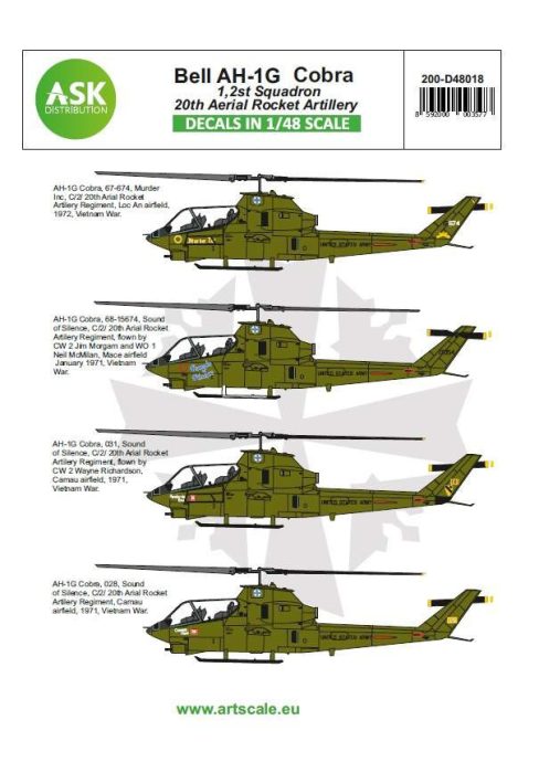 ASK decal 1:48 Bell AH-1G Cobra 20th Aerial Rocket artilery - part 1