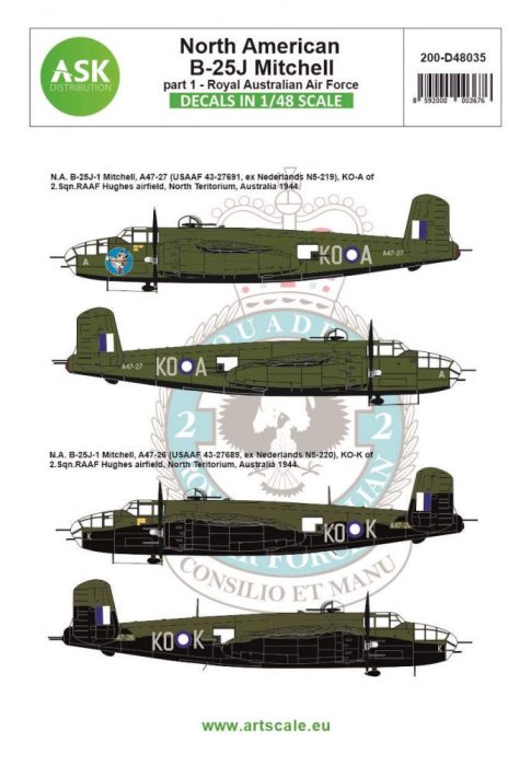 ASK decal 1:48 B-25J Mitchell part 1 - Royal Australian Air Force