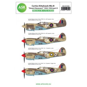   ASK decal 1:72 Curtiss Kittyhawk Mk.III ”Desert Harassers” North Africa / Italy 1942- 1944 part II