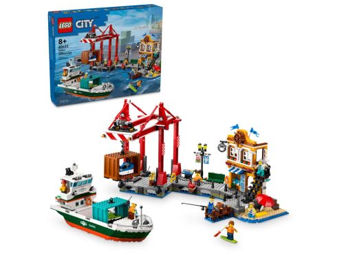 LEGO® Tengerparti kikötő teherszállító hajóval