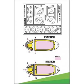   ASK mask 1:32 Hawker Tempest Mk.V double-sided painting mask for Revell / Special Hobby