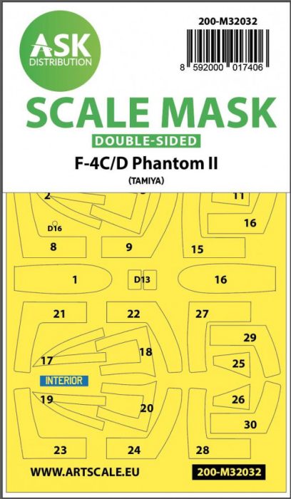 ASK mask 1:32 F-4C/D Phantom double-sided mask for Tamiya