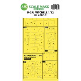 ASK mask 1:32 B-25J Mitchell one-sided mask for HK Models
