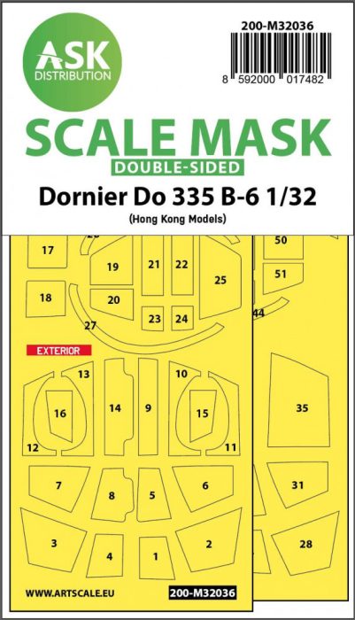 ASK mask 1:32 Dornier Do 335B-6 double-sided mask for HK Models