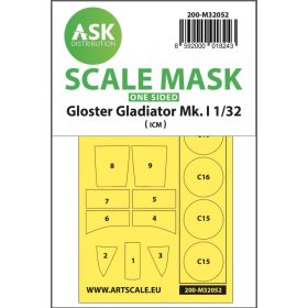   ASK mask 1:32 Gloster Gladiator Mk.I one-sided painting mask for Revell / ICM