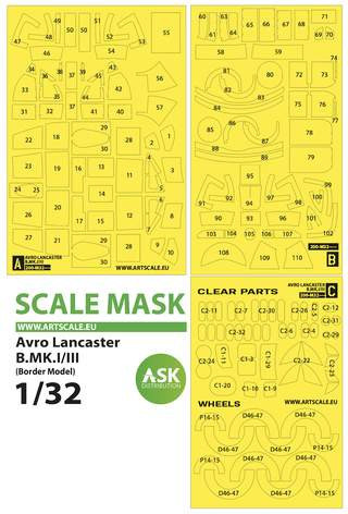 ASK mask 1:32 Avro Lancaster B Mk.I/III express self adhesive masks for Border Model