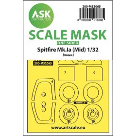   ASK mask 1:32 Spitfire Mk.Ia (mid) one-sided express fit and self adhesive mask for Kotare