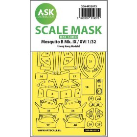   ASK mask 1:32 Mosquito B Mk.IX/XVI one-sided fit mask for Hong Kong Model
