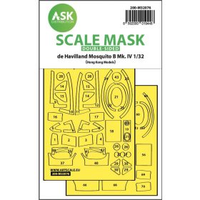   ASK mask 1:32 Mosquito B Mk.IV double-sided fit mask for Hong Kong Model
