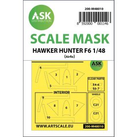   ASK mask 1:48 Hawker Hunter F.6 double sided painting mask for Airfix