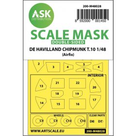   ASK mask 1:48 De Havilland Chipmunk T.10 double-sided painting mask for Airfix