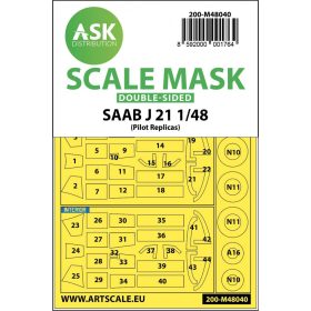   ASK mask 1:48 SAAB J21 double-sided painting mask for Pilot Replicas