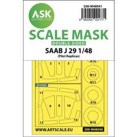   ASK mask 1:48 SAAB J29 B double-sided painting mask for Pilot Replicas