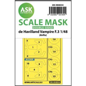   ASK mask 1:48 De Havilland Vampire F.3 double-sided painting mask for Airfix