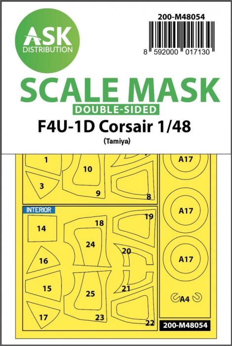 ASK mask 1:48 F4U-1D Corsair double-sided express mask for Tamiya