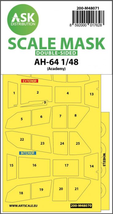 ASK mask 1:48 AH-64 double-sided mask for Academy