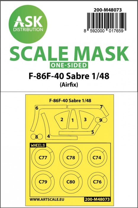 ASK mask 1:48 F-86F-40 Sabre one-sided mask for Airfix