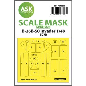   ASK mask 1:48 B-26B-50 Invader one-sided mask self-adhesive pre-cutted for ICM