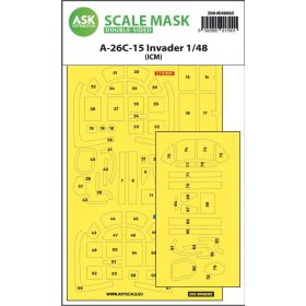   ASK mask 1:48 A-26C-15 Invader double-sided mask self-adhesive pre-cutted for ICM