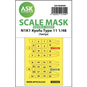   ASK mask 1:48 N1K1 Kyofu Type 11 double-sided mask self-adhesive pre-cutted for Tamiya