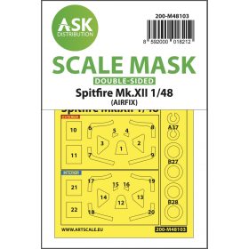   ASK mask 1:48 Spitfire Mk.XII double-sided mask self-adhesive, pre-cutted for Airfix
