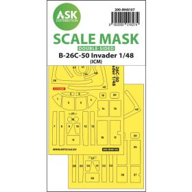   ASK mask 1:48 B-26C-50 Invader double-sided mask self-adhesive pre-cutted for ICM