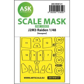   ASK mask 1:48 J2M3 Raiden one-sided express mask, self-adhesive and pre-cutted for Hasegawa