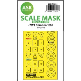   ASK mask 1:48 J7W1 Shinden double-sided express mask, self-adhesive and pre-cutted for Hasegawa