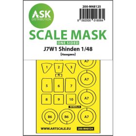   ASK mask 1:48 J7W1 Shinden one-sided express mask, self-adhesive and pre-cutted for Hasegawa