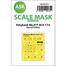   ASK mask 1:72 Kittyhawk Mk.III P-40 K one-sided painting mask for Special Hobby