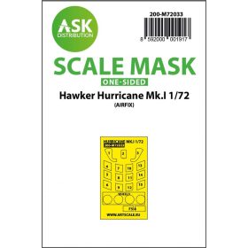   ASK mask 1:72 Hawker Hurricane Mk.I one-sided painting mask for Airfix