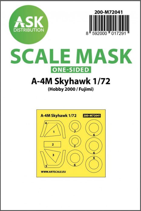 ASK mask 1:72 A-4M Skyhawk one-sided painting mask for Hobby2000/Fujimi