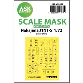   ASK mask 1:72 Nakajima J1N1-S one-sided painting mask for Hobby2000 / Fujimi