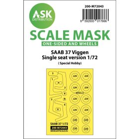   ASK mask 1:72 SAAB 37 Viggen single seater one-sided painting mask for Special Hobby