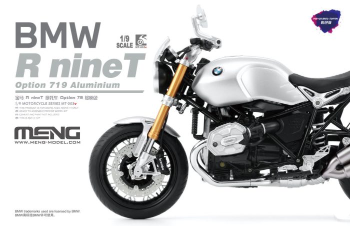 Meng Model MT003v 1:9 BMW R nineT Option 719 Aluminium (Pre-colored Edition)