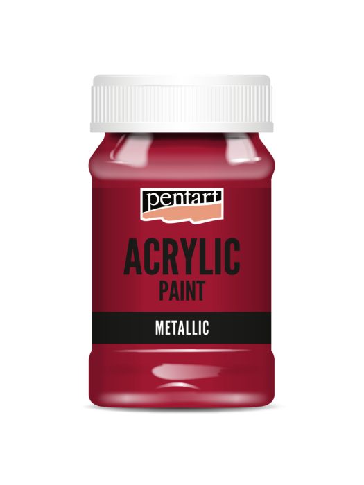 Pentart Metál akrilfesték 100 ml bordó - 10275