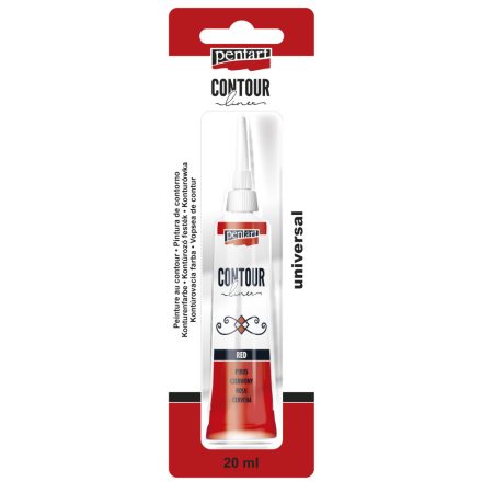 Pentart Kontúrozó festék 20 ml piros - 11032