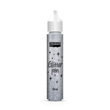 Pentart Csillámtoll, 30 ml ezüst - 18686