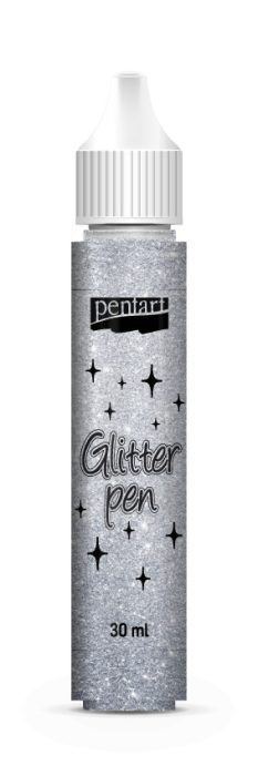 Pentart Csillámtoll, 30 ml ezüst - 18686