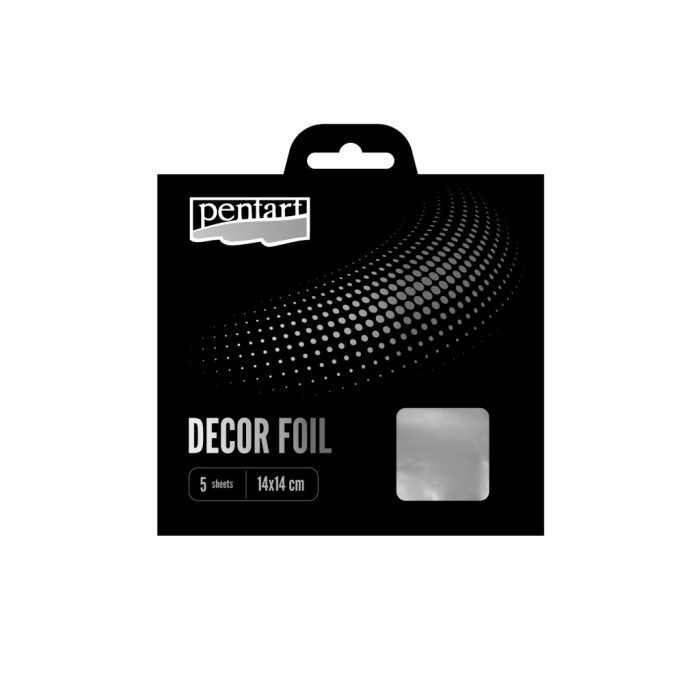 Pentart Dekorfólia ezüst 14 x 14 cm, 5 db/csomag - 20737