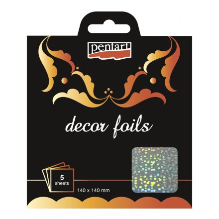 Pentart Dekorfólia hologram buborékok 14 x 14 cm, 5 db/csomag - 20746