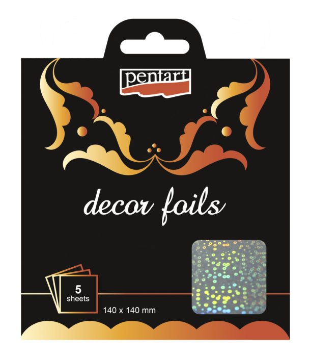 Pentart Dekorfólia hologram buborékok 14 x 14 cm, 5 db/csomag - 20746