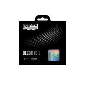   Pentart Dekorfólia hologram ezüst 14 x 14 cm, 5 db/csomag - 20747