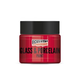 Pentart Üveg és porcelánfesték 30 ml piros - 21337