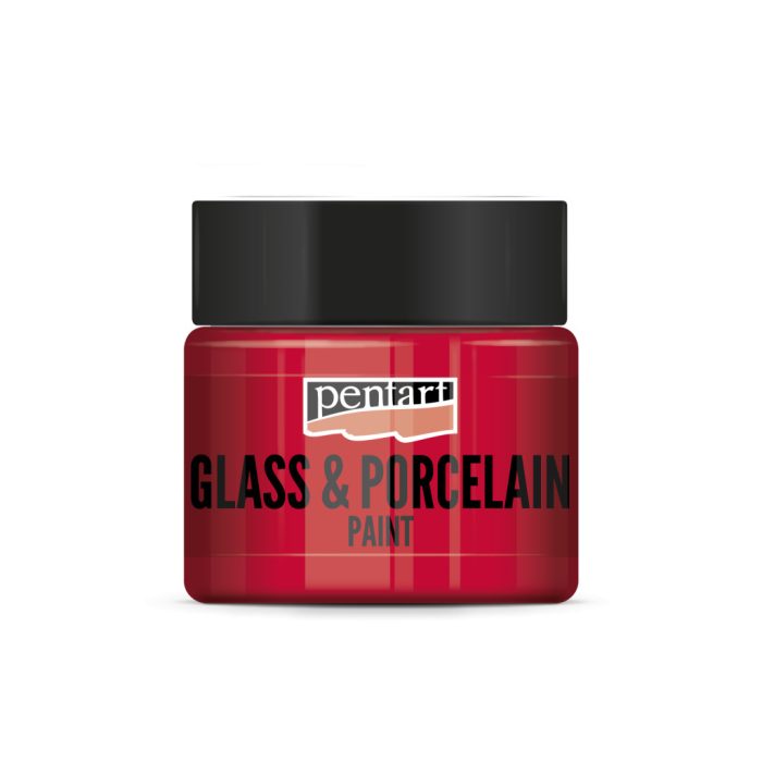 Pentart Üveg és porcelánfesték 30 ml piros - 21337