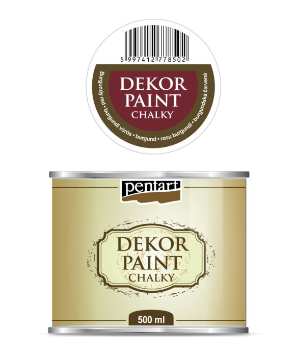 Pentart Dekor krétafesték 500 ml burgundi vörös - 22722